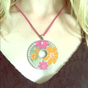 Pink & Orange Lia Sophia flower necklace.